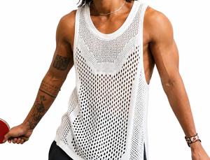 Men's O-Neck Knitted Tank <b>Top</b> With Dot Pattern Breathable Casual Wear - Product Image 3