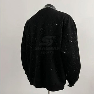 Sweat-shirt personnalisé pour homme avec strass, couleur unie, sweat-shirt avec strass de haute qualité pour homme - Product Image 4