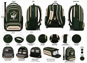 Modern Baseball Bags <b>Backpack</b> Large Capacity Kit Carrier For Players Sports Activity And Outdoor Adventure Needs - Product Image 3