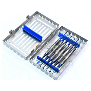 Ensemble de 6 instruments chirurgicaux orthopédiques manuels en titane doré pour composite ionomère, avec cassette bleue, haute qualité - Product Image 6