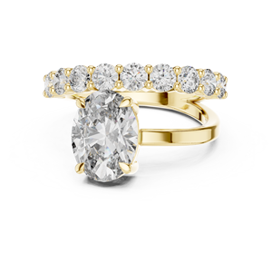 Anillo de Compromiso y Boda SATVIK RATNA con Diamante Ovalado de 2 Quilates Cultivado en Laboratorio, Oro de 18K, Certificado IGI, Diseño Moderno - Product Image 1
