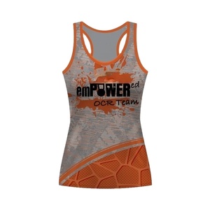 Women's High Quality 100% Cotton Racerback Tank <b>Tops</b> New Softball Fitness Wears with Sublimation Logo for Adults - Product Image 1