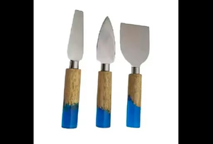 Elegant <b>Cheese</b> <b>Knife</b> <b>Set</b> With Wooden Handle And Gold Blade Durable Cutlery For Serving <b>Cheese</b> Use Home And Kitchen Use - Product Image 4