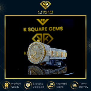 Montre de luxe analogique automatique en acier inoxydable de qualité supérieure, avec verre saphir, résistante à l'eau VVS, et sertie de moissanite – Vente en gros - Product Image 6