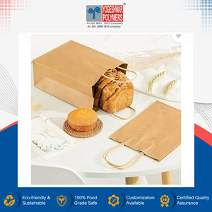 Sac en papier kraft de qualité supérieure, de taille personnalisée, multicolore, de qualité alimentaire, à fond carré, avec poignée, fabriqué en Inde - Product Image 4