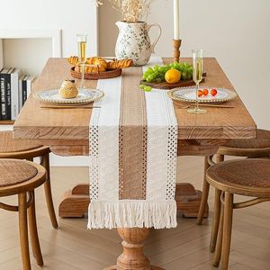 Runner da Tavolo in Macramè e Iuta Stile Boho Chic da 183 cm con Nappe, Decorazione Rustica per la Casa in Stile Fattoria - Product Image 2