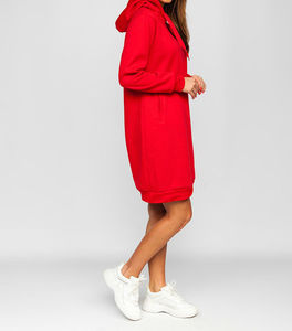 <b>Women</b> Eco-Friendly Lined <b>Long</b> <b>Hooded</b> <b>Cardigan</b> Sweatshirt Solid Design Fleece Casual Streetwear Oversized Longline Fit Full - Product Image 4