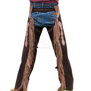 Pantalones de cuero de gamuza estilo western tradicional para eventos ecuestres de vaqueros - Product Image 6