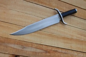 Couteau de chasse en acier inoxydable, lame à pointe tombante, manche en cuir, qualité industrielle, lame unique, usage extérieur - Product Image 4