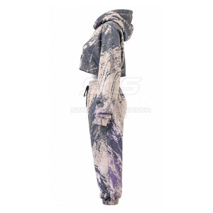 Ensemble de sweats à capuche courts pour femmes, en tissu doux, coupe confortable et style moderne deux pièces pour un usage quotidien - Product Image 2