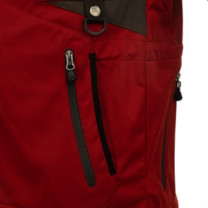 Veste matelassée imperméable à capuche pour homme, rouge uni, fermeture éclair, veste sportive d'hiver, plusieurs poches - Product Image 4
