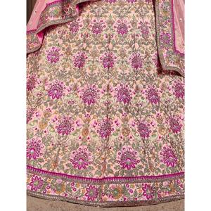 Arrestation couleur rose pastel vêtements de mariée concepteur brodé Lehenga choli - Product Image 1