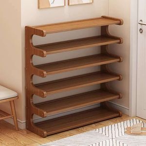 Meuble à chaussures en bois massif traditionnel avec un design classique et une grande capacité de rangement durable pour un usage domestique - Product Image 2
