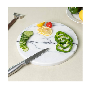 Planche à découper en marbre de forme carrée, finition artisanale, épaisseur 1,5 cm, design minimaliste, durable, passe au lave-vaisselle, pour table de cuisine intérieure - Product Image 4
