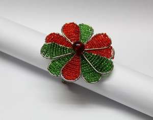 Anillos de Servilleta Clásicos para Boda, Acrílicos Rojos y Verdes, Duraderos, Ecológicos, Artesanía de N S Tomar (Uttar Pradesh) - Product Image 3