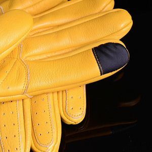 Guantes de Motocicleta Térmicos de Cuero Amarillo, Largos hasta la Muñeca, Transpirables, Estilo Deportivo, para Viajes al Aire Libre, Ciclismo, Primavera y Verano - Product Image 4