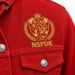 Chaqueta Vaquera Roja para Mujer PDK, Chaqueta Vaquera Clásica con Botones al Frente, Bordado en el Pecho, Mangas Largas y Estilo Casual Cómodo - Product Image 5