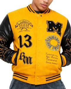 Customizable American Baseball Uniform for Men Winter <b>Fleece</b>-<b>Lined</b> Varsity <b>Jacket</b> with Embroidered Zipper Button Printed Logo - Product Image 1