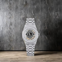 Montre élégante en acier inoxydable avec diamants, étanche, pour homme, idéale pour le quotidien et les soirées, avec aiguilles mixtes – Vente en gros