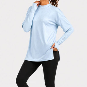 Camisetas Deportivas Personalizadas para Mujer, de Poliéster, Material de Alta Calidad, Tejido Acanalado Elástico, Ropa Deportiva, Camiseta Lisa - Product Image 3