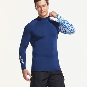 Chemise de compression à manches longues pour homme, anti-UV, impression par sublimation, écologique, séchage rapide, polyester/nylon, bleu - Product Image 3