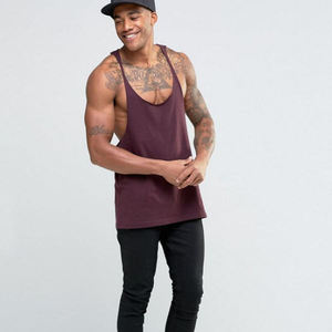 <b>Vest</b> With Extreme <b>Racer</b> <b>Back</b> Long Singlet in Oxblood for Men Lightweight Fitness Gym Training Tank Top - Product Image 4