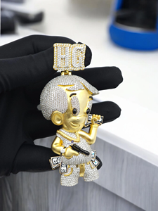 Colgantes de Moissanita Iced Out con Diseño de Dibujos Animados Estilo Hip Hop, Acabado en Oro Rosa, Joyería de Lujo para Fiestas y Estilo Urbano - Product Image 3