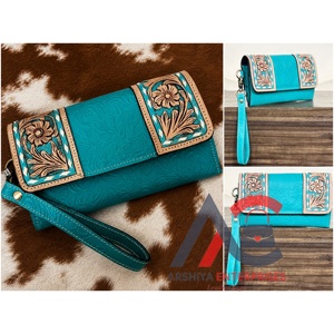 Nouvelle Arrivée 2026 – Pochette en Cuir Gaufré Floral, Portefeuille pour Cartes de Crédit en Cuir Véritable, Nouveau Design, Vente Chaude pour Femme - Product Image 1