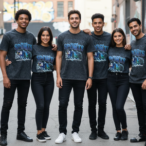 Camisetas unisex con lavado ácido, logotipo personalizado con serigrafía, fabricante de prendas de alta calidad, camisetas de manga corta con el mejor material. - Product Image 2