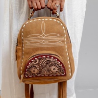 Mochila de Lujo para Portátil de Cuero Genuino con Compartimento Oculto para Viajes, Detalles Hechos a Mano, Gamuza Negra, Costura Tipo Bota, Estilo Bohemio de Verano