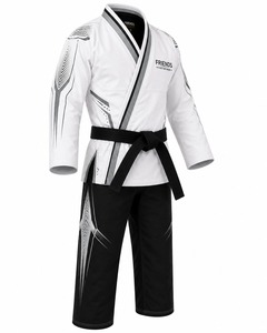 Kimono BJJ blanc et noir, pantalon imprimé par sublimation, séchage rapide, coupe classique, vêtements d'arts martiaux pour hommes adultes - Product Image 2