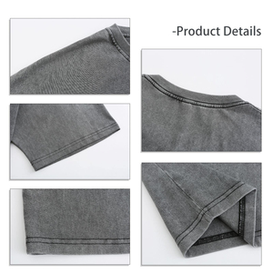 Streetwear <b>Grey</b> Color Men Acid Wash Polyester/Cotton Quick Dry Eco-Friendly <b>T</b>-<b>shirts</b> Wholesale Low Price Factory Made - Product Image 6