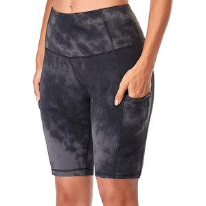 Shorts de yoga respirants à compression, taille haute, sans couture, en spandex/nylon, pour femmes, pour la gym et le fitness - Product Image 1