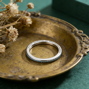 Ultimi Anelli di Fidanzamento all'Ingrosso in Gioielleria Fine, Anello Personalizzato in Argento Sterling S925 con Turchese, Design Semplice e alla Moda - Product Image 6