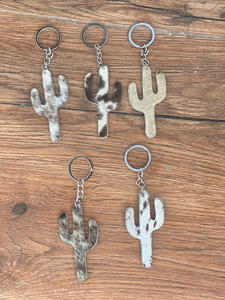 Nouveauté porte-clés en cuir de vachette porte-clés en cuir imprimé vache léopard porte-clés élégants - Product Image 5