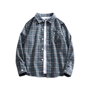 Men's <b>Shirts</b> breathable 100% Cotton Long Sleeve Casual Flannel Plaid 360g Quick Dry Anti-shrink Accept OEM - Product Image 1