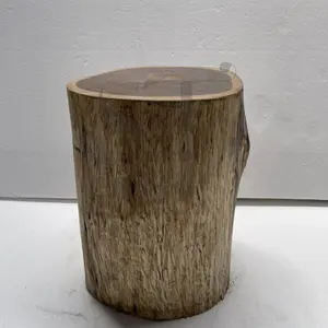 High quality best selling acacia wood tree stump stools handcrafted acacia wooden stools wood side tables made in Vietnam