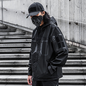 <b>mens</b> techwear <b>jacket</b> with durable build and simple clean design for casual wear <b>men</b> techwear <b>jacket</b> with adjustable features - Product Image 2