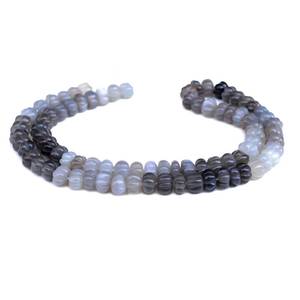 Cuentas de piedra preciosa de piedra lunar gris natural talladas en forma de melón/pelota, para fabricación de joyas, hilo de piedras sueltas - Product Image 2