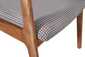 Chaise de salle à manger latérale en bois brun rembourrée beige de qualité supérieure avec un design élégant et un assise confortable - Product Image 5