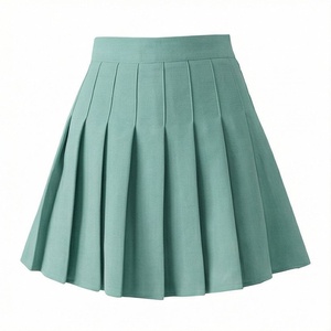 Minifalda Plisada para Mujer, Color Sólido, Cintura Regular, Tejido de Tela, Estilo para Todas las Temporadas - Product Image 1