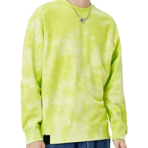 Sweat-shirt unisexe surdimensionné en tricot tie-dye, col rond, style décontracté, vêtement d'été, manches régulières, vert jaune - Product Image 4