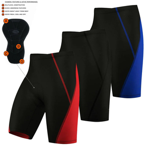 Pantalones Cortos de Ciclismo para Hombre, Negros y Azules, Acolchados, Ropa Interior de Ciclismo Transpirable, Mallas Deportivas Sin Costuras - Product Image 4