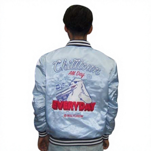 Custom Embroidery <b>Letter</b> Patches Vintage 3D Embroidery Satin Varsity <b>Jacket</b> High Quality 100% Polyester Quick Dry Custom <b>Men</b> - Product Image 1