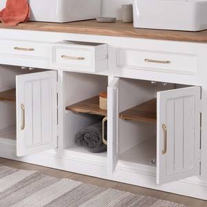 Mueble de baño doble Vandana Royal Spirit en acacia natural y blanco - Product Image 4