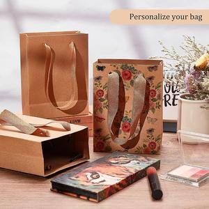 High-End Luxury Kraft Paper Shopping <b>Bag</b> with Twisted Handles and Ribbon Gift Wrap for Fashion Jewelry <b>Craft</b> Use - Product Image 3