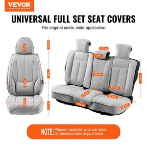 Fundas Universales de Piel Sintética para Asientos de Coche, Juego Completo de 13 Piezas, Asientos Delanteros y Traseros, Diseño Completamente Cerrado - Product Image 2