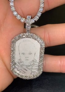 Custom Personalized <b>Memory</b> Picture <b>Frame</b> Locket Pendant Moissonite Diamond Photo Pendant - Product Image 2