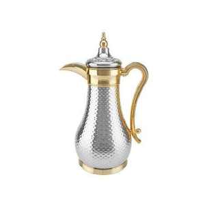 Elegante Juego de Tazas y Tetera Árabe de Latón para Café y Té con Soporte Metálico, Calentador de Leche y Cafetera con Acabado Dorado - Product Image 6
