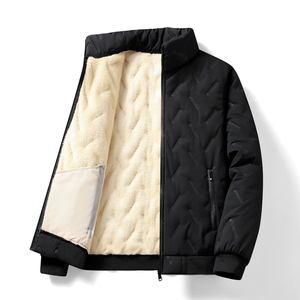 Veste parka décontractée ample en laine d'agneau chaude et imperméable pour homme, automne-hiver 2023, gris - Product Image 2